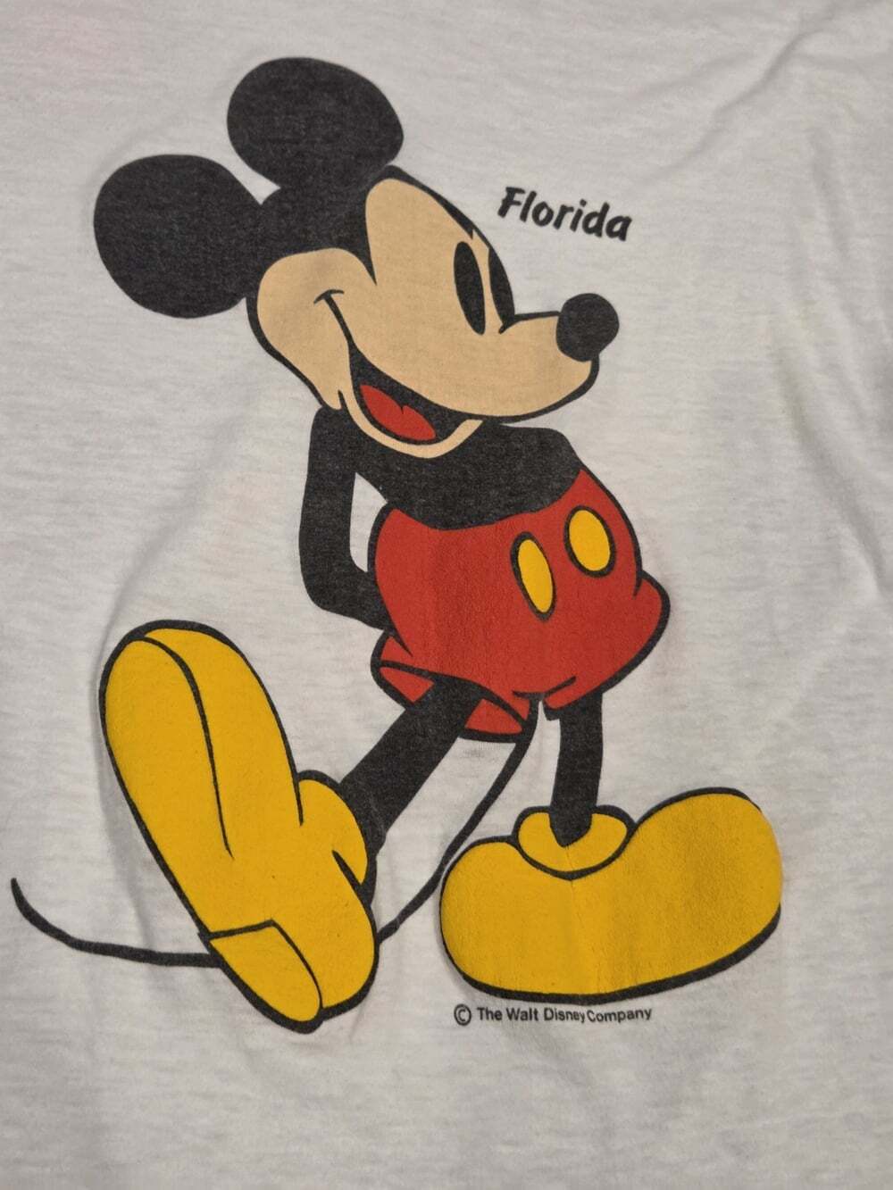 Vtg 90s Disney Mickey Mouse Florida T-Shirt Single Stitch White Fits Sz S/M